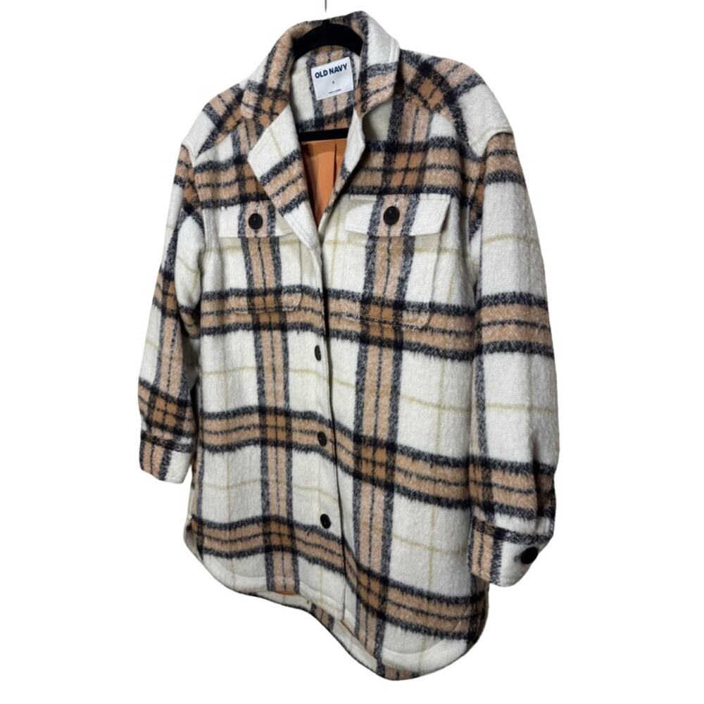 Old Navy Printed Flannel Long Utility Shacket for Women - S - Picture 4 of 8